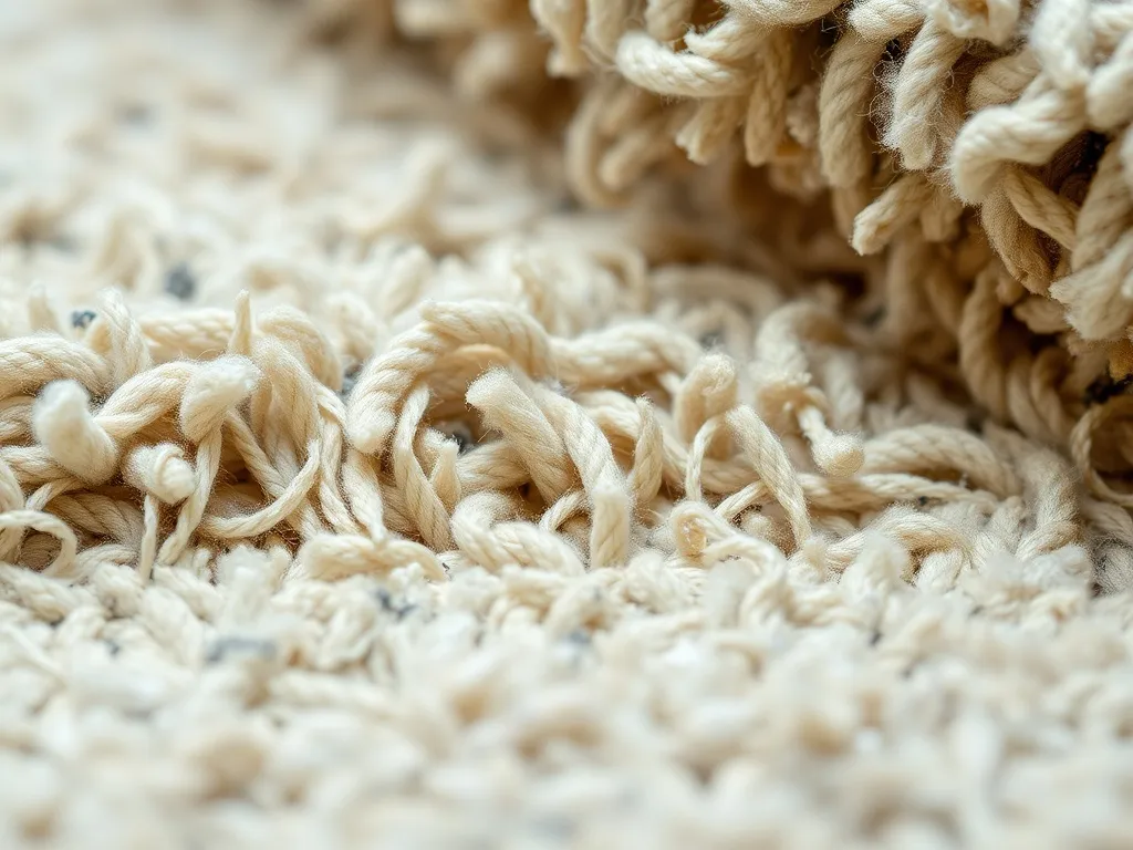 Close-up macro photography of synthetic and natural carpet f